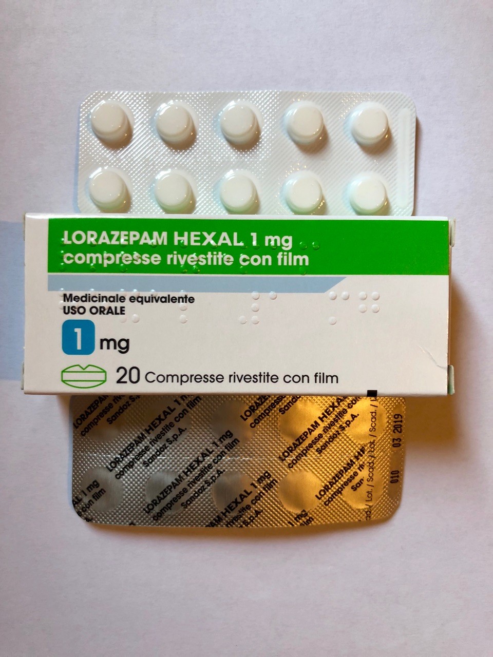 Lorazepam (Ativan) 1 mg Brand (Tavor)